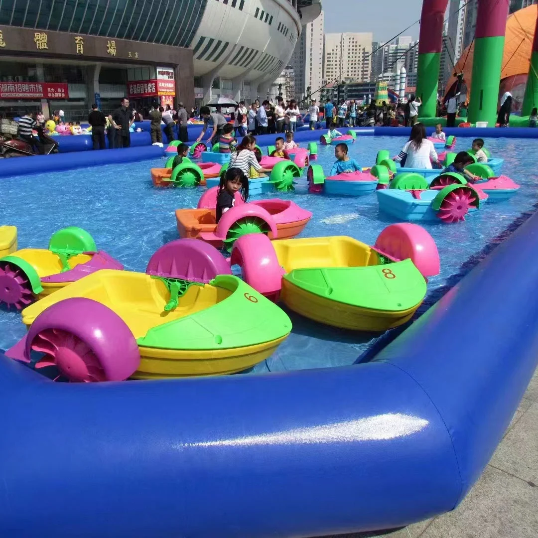 

Parent-Children Interaction 4 Size Hand Cranked Funny Inflatable Swimming Pool Paddle Boat Adult Kids Bumper Boats For Rental