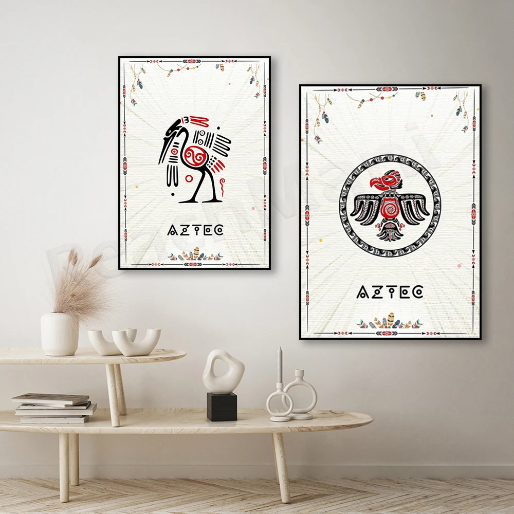 Aztec Art Poster, Mayan Eagle Art, Mexican Eagle Art, Aztec Decoration, Mayan Art, Native American Wall Art, Bohemian Toba