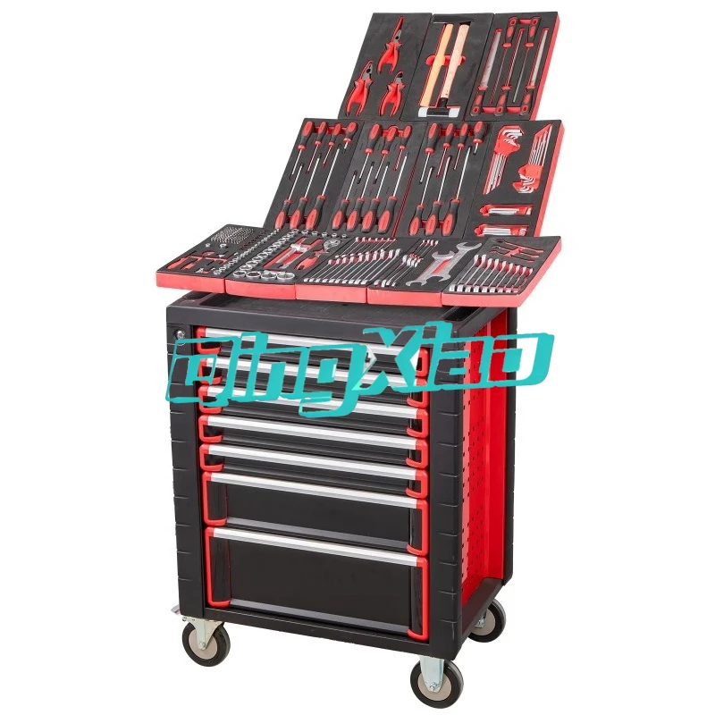 7 Drawers 250pcs Complete Tool Cabinet Trolley Auto Repair Garage Factory Maintenance Hardwares Workshop Industrial Tool Storage