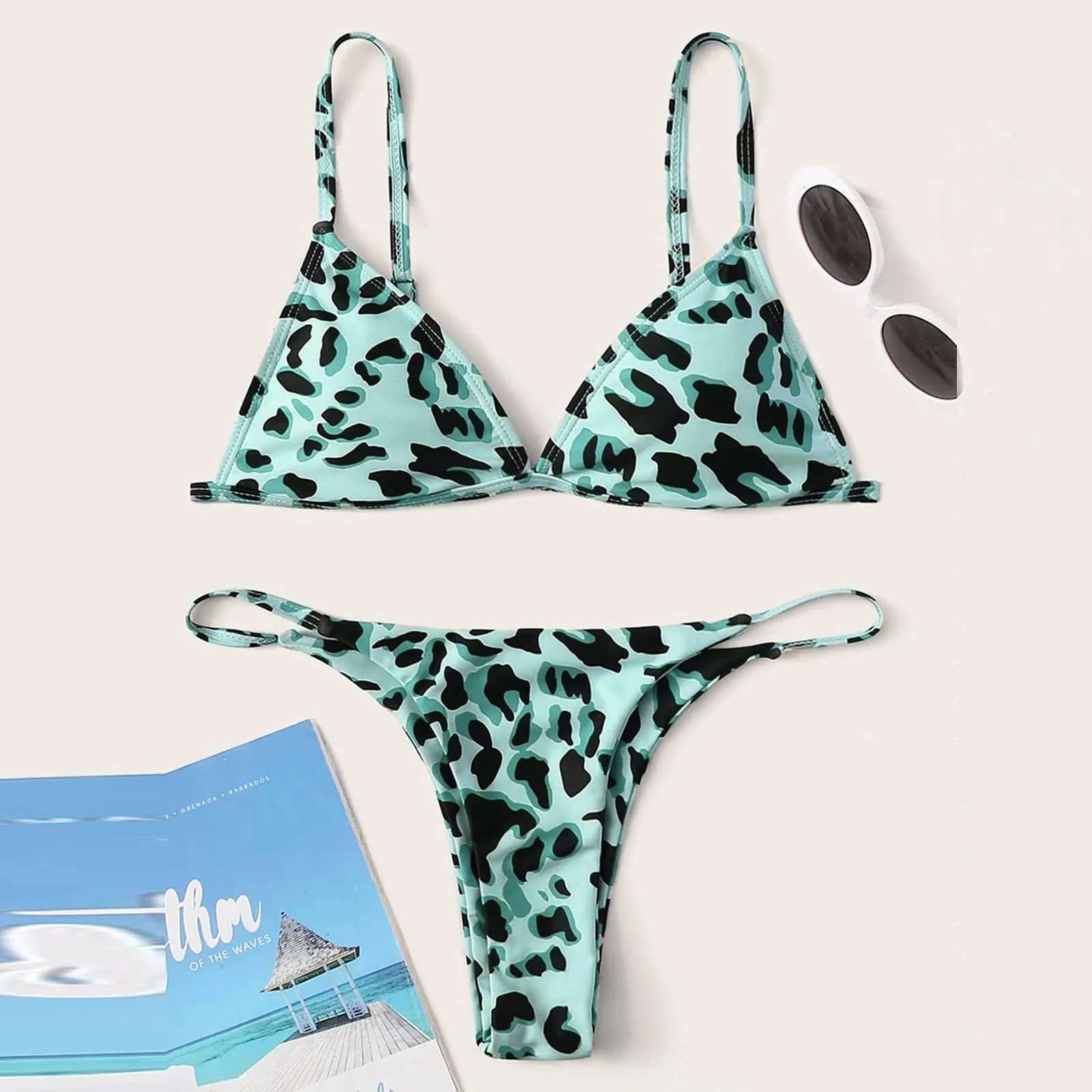 

Women Swimsuit 2024 Summer Sexy Leopard Print Beachwear Set Push Up Two Piece Bikini Set Female Beach Wear Swimming Suit