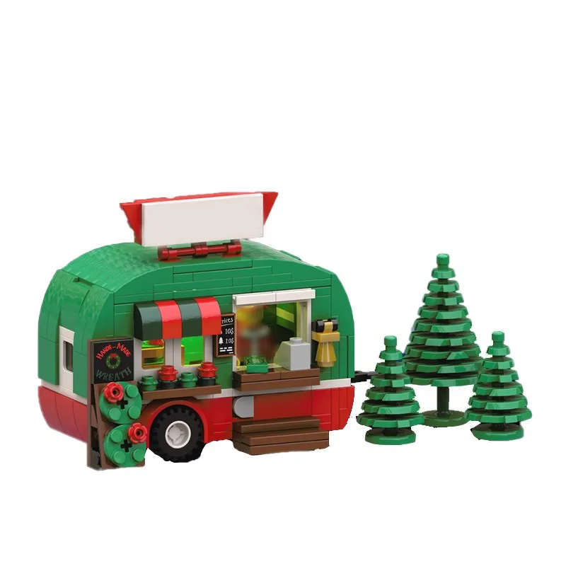 CHristmas motor home Street View MOC Blacksmith model DIY creative ideas Kids Toy Birthday Gift building blocks Bricks Gifts