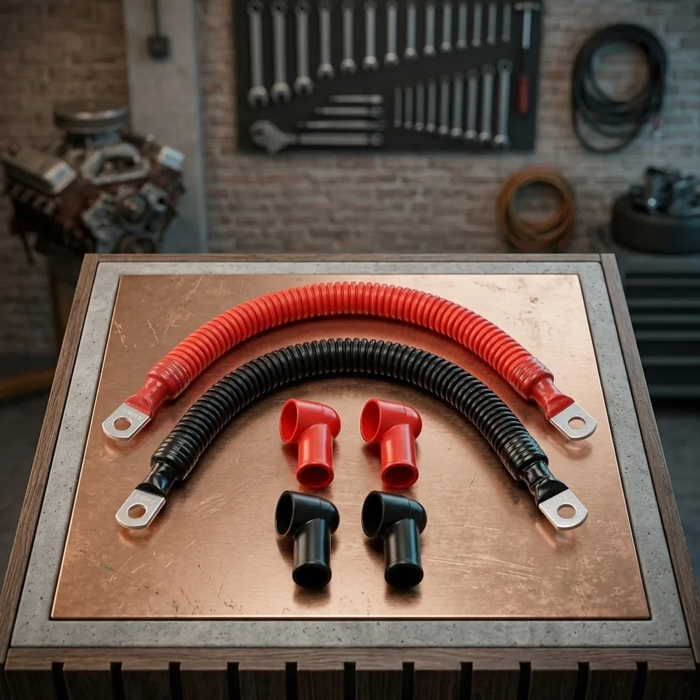 8 AWG 10mm2 20cm Tin Coated Copper Cable Kit for Inverter Power Connections and General Automotive Electrical Applications