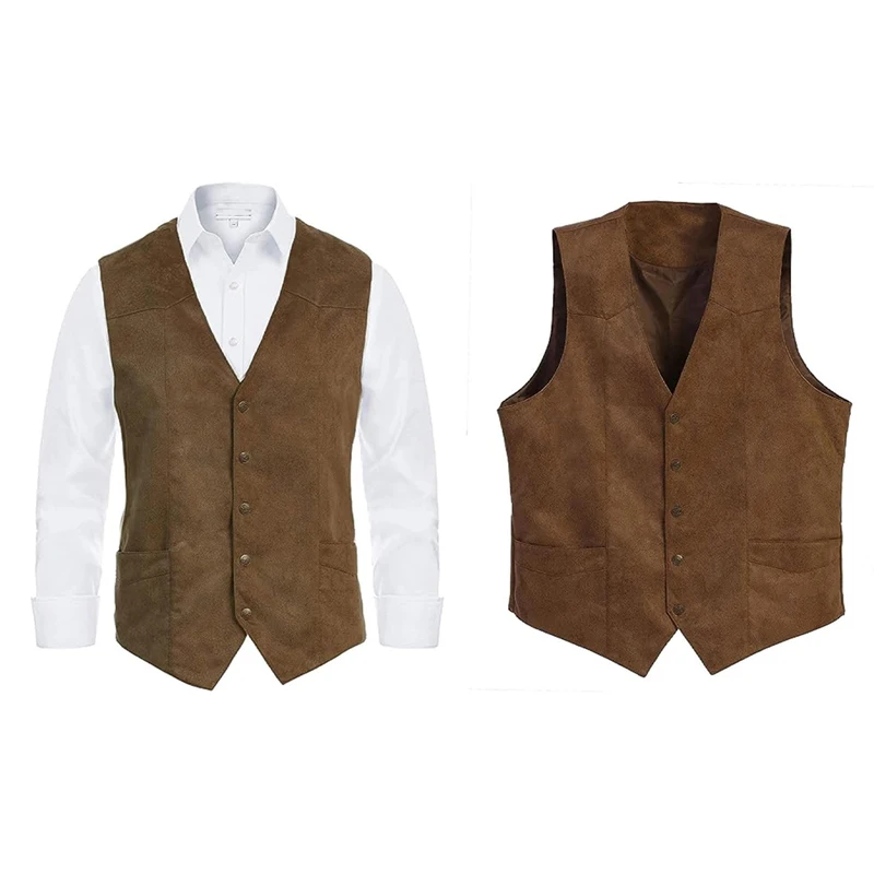 Men s  Fit V-Neck Suit Vest with Button Closure and Curved Hemline Sleeveless Single Breasted Waistcoat for Formal Events