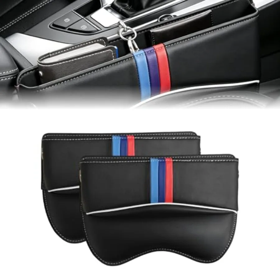 

2PCS Car Seat Gap Filler for BMW X3 X5 X7 X1 X6 X4 X2 3 4 5 7 1 2 Accessories, Leather Side Seat Gap Filler Organizer and Stora