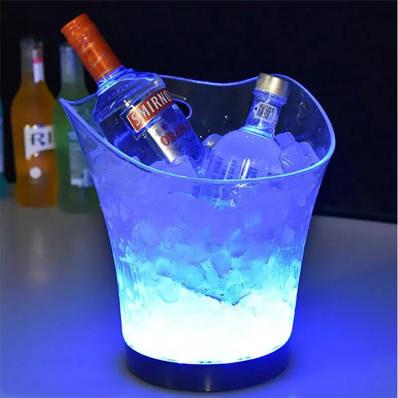 

Waterproof LED Ice Bucket 5.5L Wine Cooler Colors Changing Champagne Wine Bucket for Party Home Bar nightclub