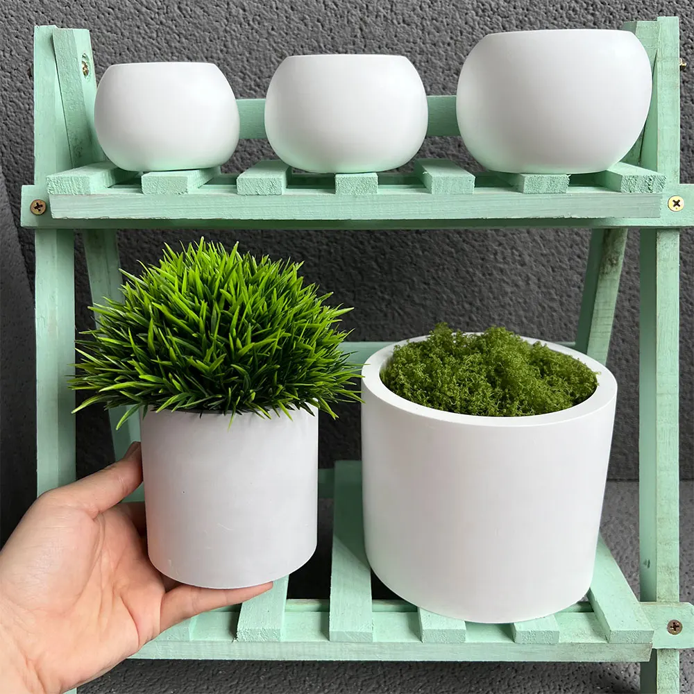 Cement Plant Pot Concrete Mold Outdoor Flower Pot DIY Silicone Mold Round Square Terrazzo Candle Vessel Pen Holder Mold