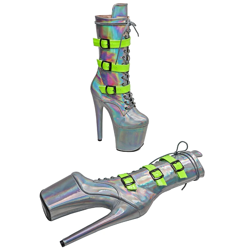 Leecabe 20cm/8inches Shiny PU upper trend Fashion  High Heel platform stripper heel   Pole Dancing boot