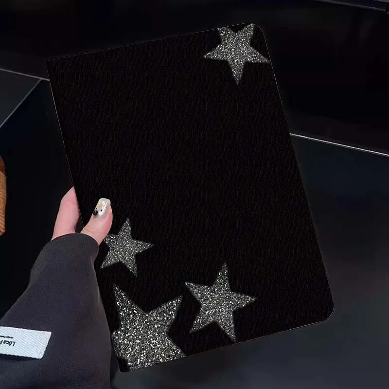 

Silver Glitter Star Pattern Tablet Case For Huawei Honor MatePad MediaPad Air 5 6 7 11 V6 V7 V8 V9 X9 X8 T10 T10s C5e T5 Gift