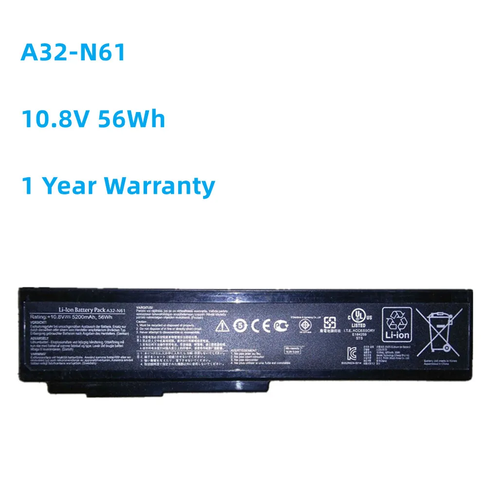 

A32-N61 10.8V 56WH Laptop Battery for ASUS N61 N61J N61D N61V N61VG N61JA N61JV M50s N43S N43JF N43JQ N53 N53S N53SV A32-M50 New