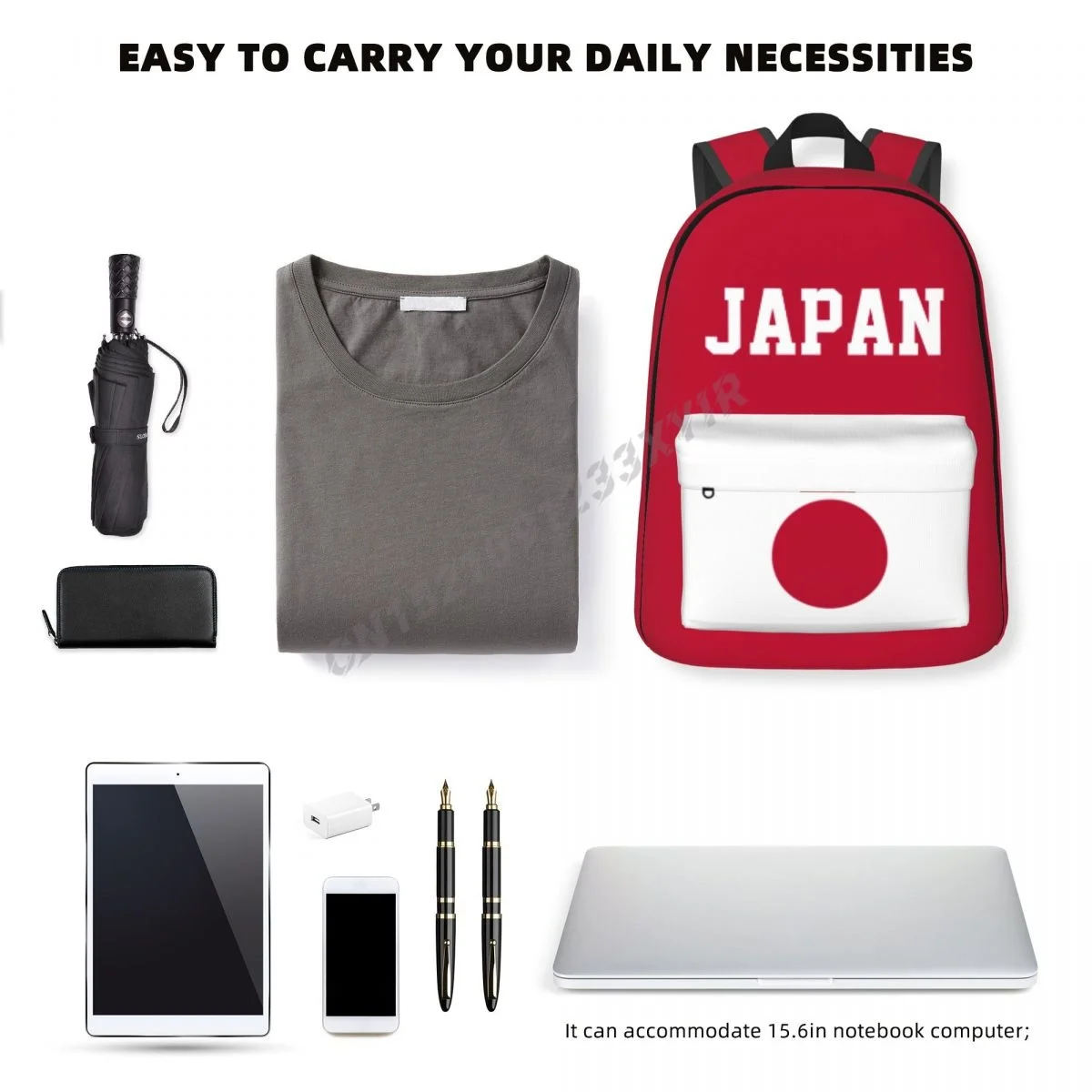 Unisex Backpack Japan Flag Japanese Stitch Schoolbag Messenger Bag Case Laptop Travel Bag Mochila Gift