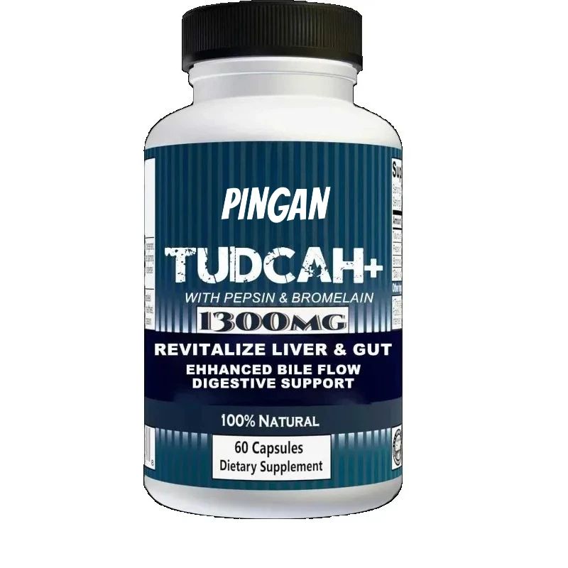 TUDCA1300MG Contains 200mg Gastric Protease and 100mg Bromelain - Liver and Digestive Health Support Supplement 60 Capsules