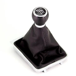 Car 6 Speed Gear Stick Shift Knob With Leather Boot 3C0711113A For VW Passat B6 2006 2007 2008 2009 2010