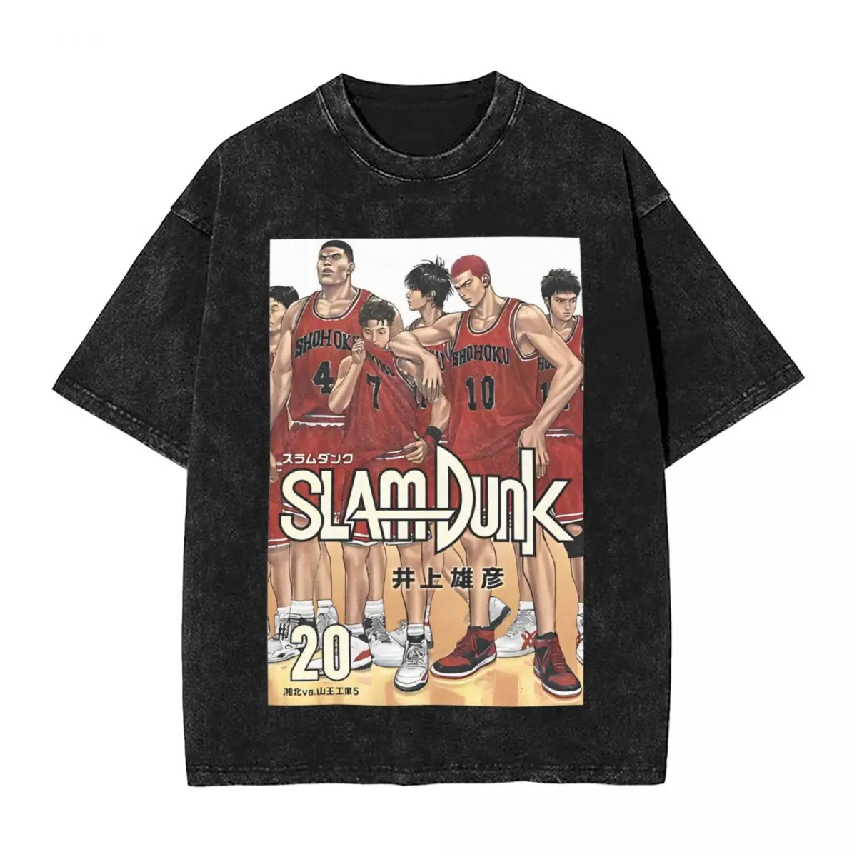 Slam Dunk Basketball Anime Washed T Shirts Streetwear Hip Hop Vintage T-Shirts Tees Tops Men Women Cotton Harajuku Graphic