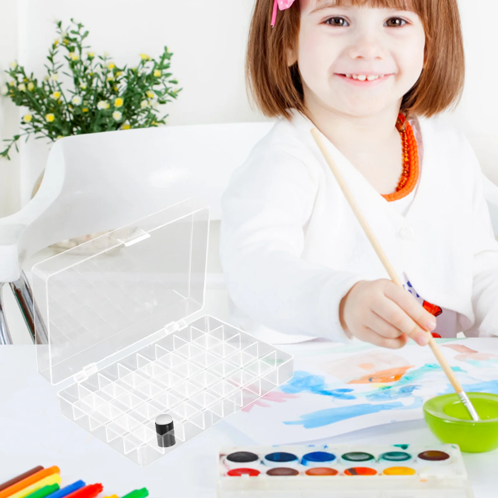 

Acrylic Storage 40 Office Storage Boxes Compartments Clear Organizer for Painting Sponges Jewelry Fishing Lures Craft Supplies