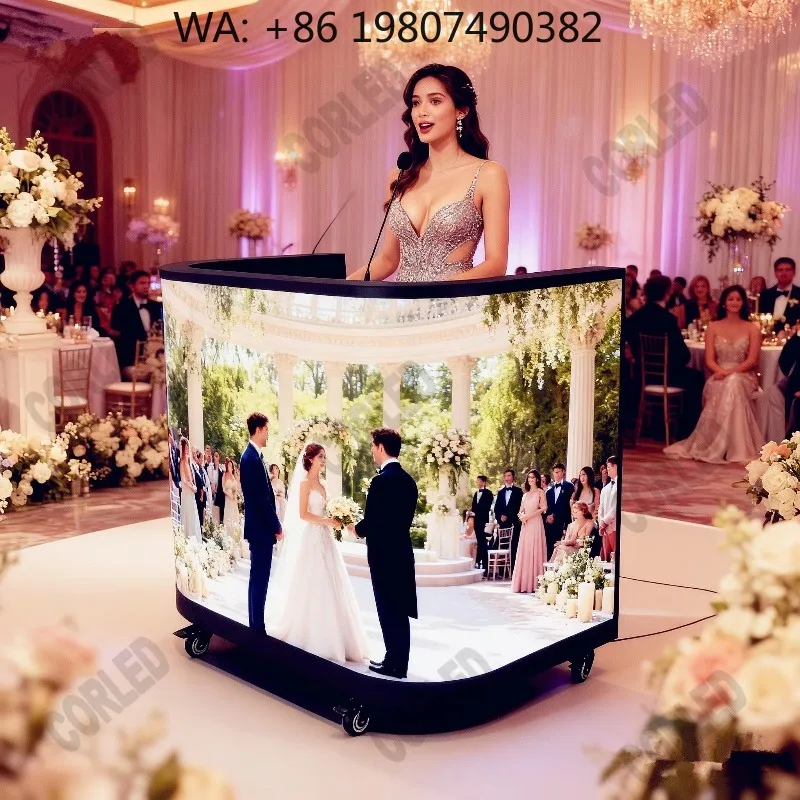 High Definition LED Video Wall Portable DJ Stand Table Display Screen Durable Panel for Stage Wedding Concert Night Club Events