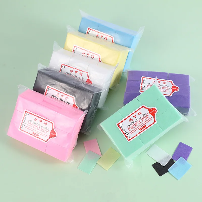 1000 Stücke Bunte Harte Fusselfreie Nageltücher Dicke Saugfähige Gelpoliermittel Entfernung Wattepads Nagelzubehör Für Zuhause Salon Maniküre