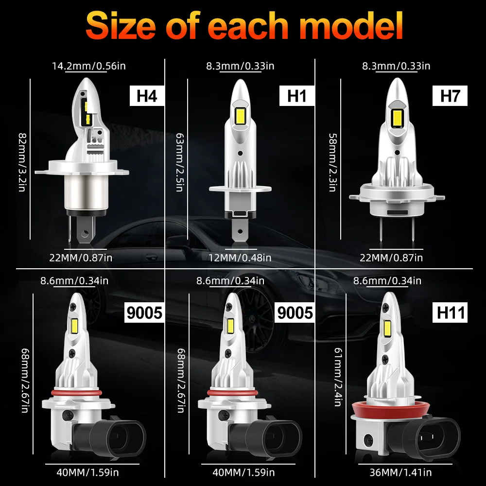 1PC LED Motorcycle Headlight H1 H4 H7 H11 Scooter Motorbike Headlamp 18000LM CSP 3570 Chip Light 65W Powerful Bulb 12V Accessory