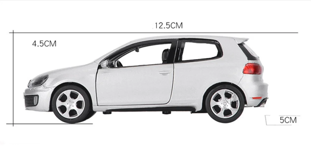1:36 VW Golf 6 GTI Druckguss-Legierungsautomodell, Spielzeugfahrzeug, Metallsimulation, Spielzeugautomodell, 2 Türen geöffnet, Kinderspielzeug, Geschenk – Detail 4