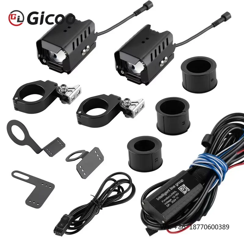 Gicoo New LED Motorcycle Headlight 12V 6000K 80W Universal Fitment Black Housing Demon Angel Eyes Upgrade Kit view 5