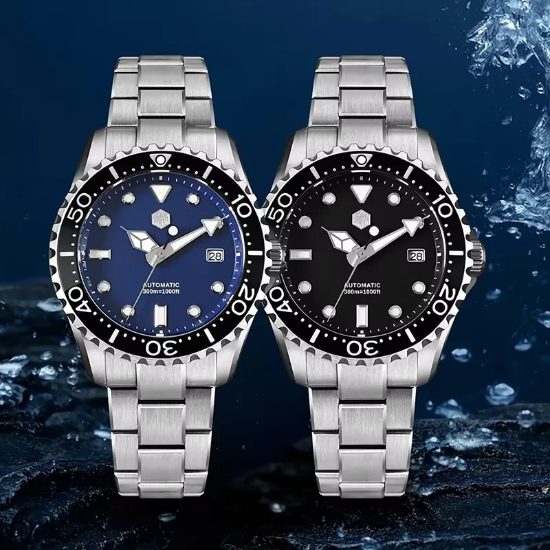 San Martin SN0009 Mechanical Watch YN55 Automatic Movement 300m Waterproof Diver Watch Enamel Dial Classic Sapphire Luxury Watch
