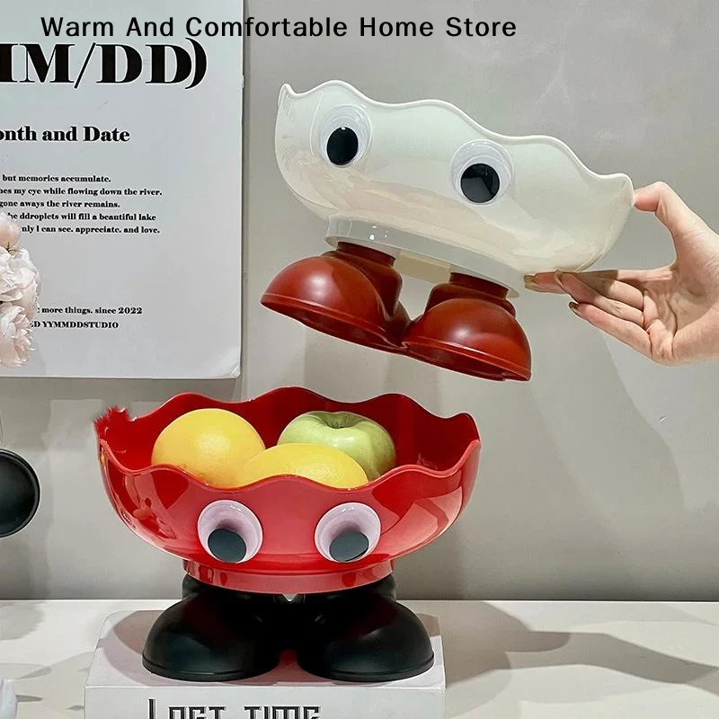 High-Aesthetic Footed Fruit Bowl For Home - Drainable, Cute Stylish Plate For Fruit Candy Snacks & Nuts, Perfect For Living Room