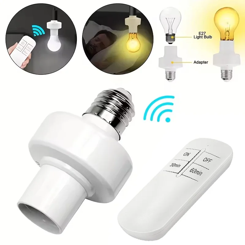 Smart Light Socket Adapter E27 Bulb Base Socket Bedroom Kitchen Light Switch For Bedroom Kitchen Living Room Bulb Holder Tool