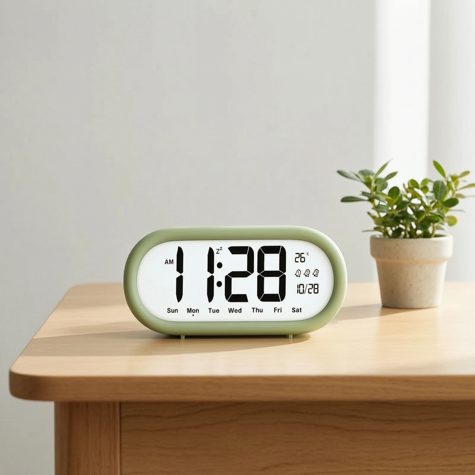 Bedside Alarm Clock Large Display Digital Alarm Clock Easy to Read Compact for Students, Bedroom, Nightstand