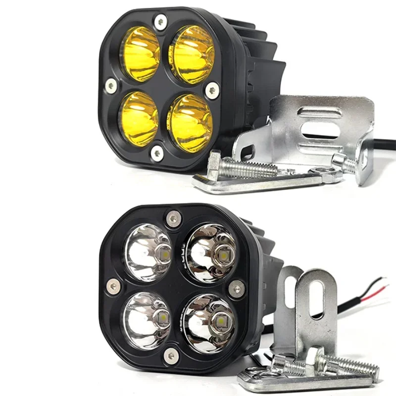 

Motorcycle LED headlights, four-eye spotlights, four-leaf clover work light 12-80V waterproof 3-inch 4LED spotlight