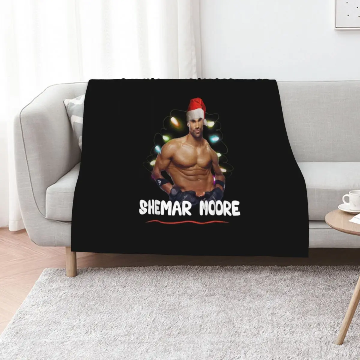 Beautiful Model Shemar Moore Christmas Fitted Scoop Awesome For Movie Fans Throw Blanket Summer Beddings Beach Blankets