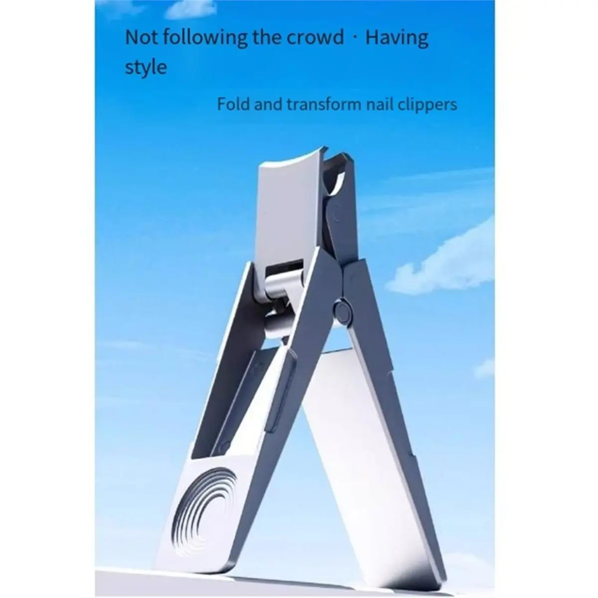 Stainless Steel Innovative Folding Nail Clippers Foldable Deformation Nail Scissors Portable Travel Manicure Tools