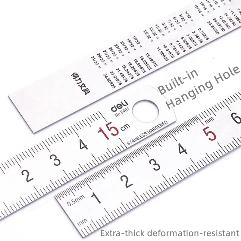 10/20/30 CM Stainless Steel Ruler Thick Metal Measure Straight Rulers Non Deformation Clear Marking Tool For School Office