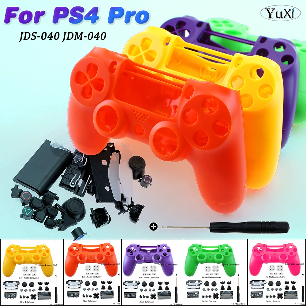 

Housing Replacement For Ps4 Pro JDS JDM-040 Gamepad Joystick Controller Top Shell Bottom Case Cover & Full Button Kit