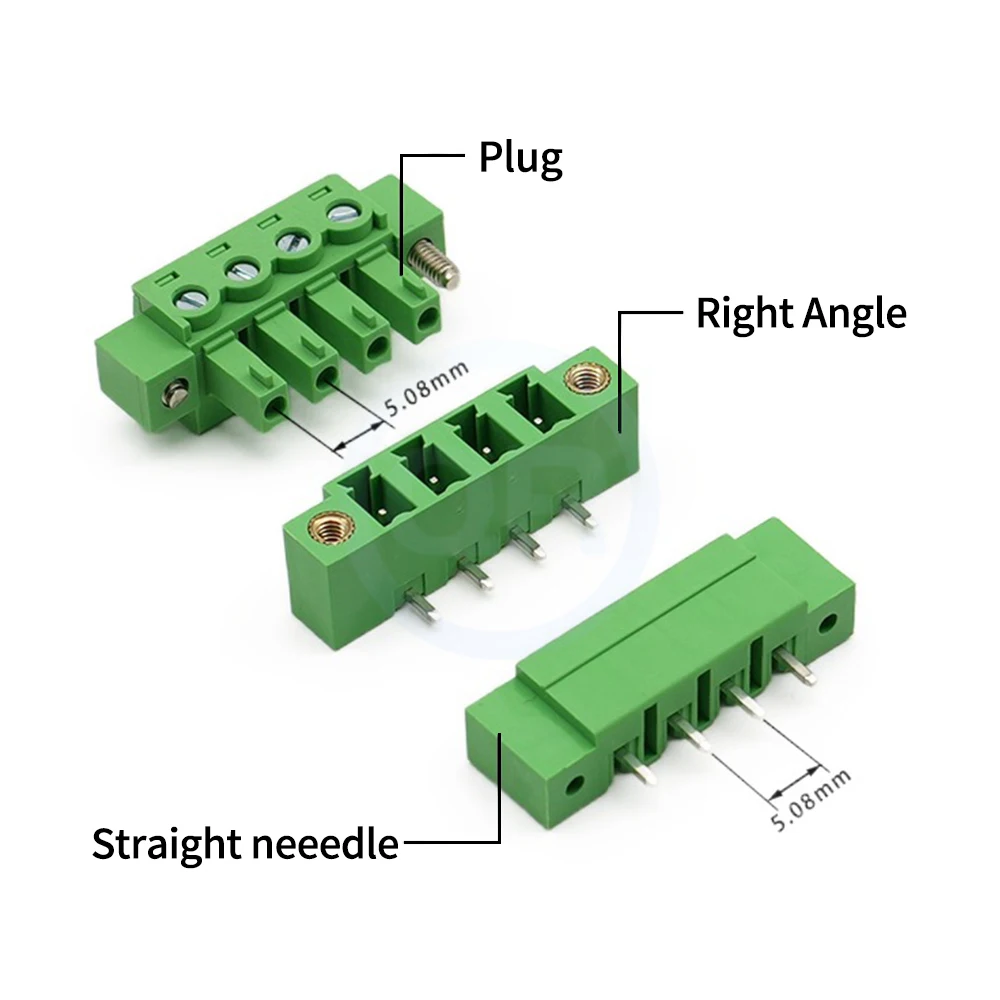 (5 Sets) KF 2EDG15KM 2EDG15VM 2EDG15RM 5.08mm Plug-in PCB terminal block 15EDG15KM with ear flange fixing locking screws 2~18Pin