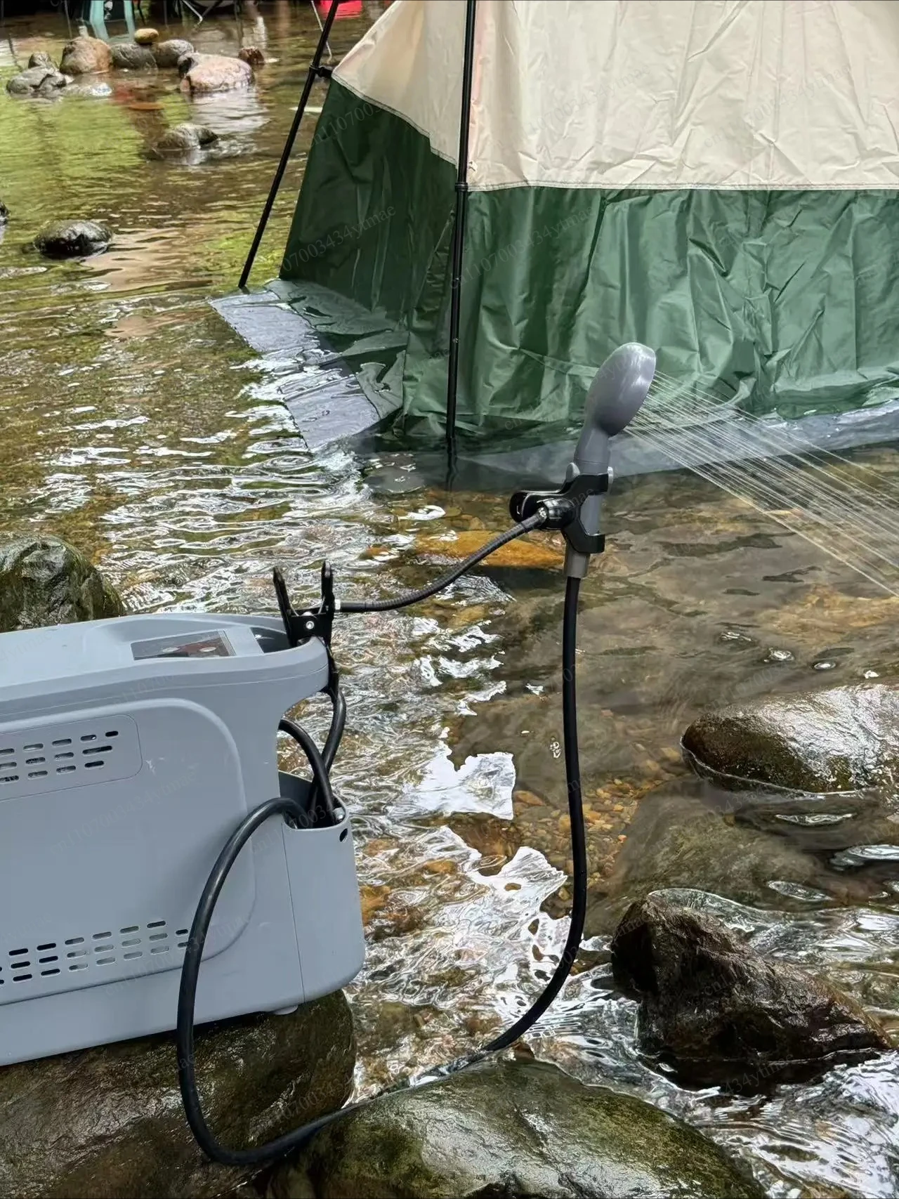 Outdoor Camping Water Heater - Portable Backpack Water Tank Heater Visible