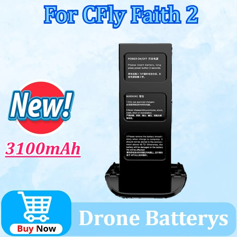 

Upgraded 11.4V 3100mAh Li-Poly Battery for CFly Faith 2 3-Axis Gimbal Professional 4K HD Camera GPS 5KM FPV RC Drone Spare Parts