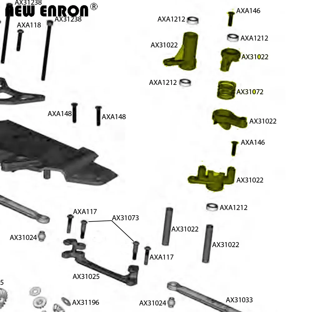 CNC Alloy AX31022 ชุดพวงมาลัย Bellcrank สําหรับ RC Crawler 1/8 AXIAL Racing YETL XL AX90032 AX90038 Monster Buggy