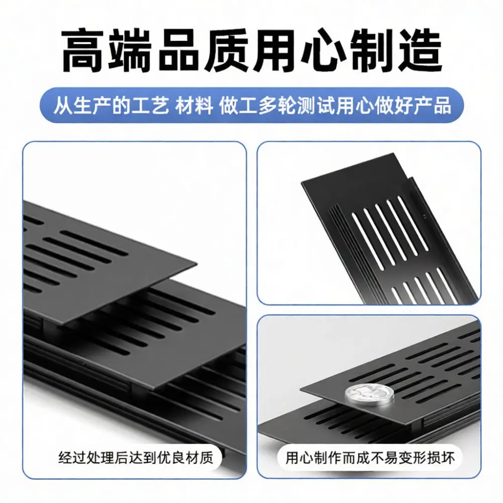 Rectangular Ventilation Grille Aluminum Alloy Air Vent Cover For Furniture Wardrobe Cabinet Shoe Rack Dustproof Mesh Panel
