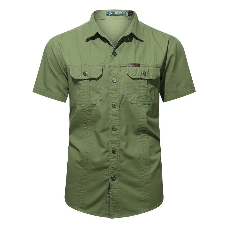 Summer Tactical T Shirt Men Breathable Tactical Work Shirt Tops Outdoor Casual Quick Dry Multi-pocket Camping Cargo Shirts