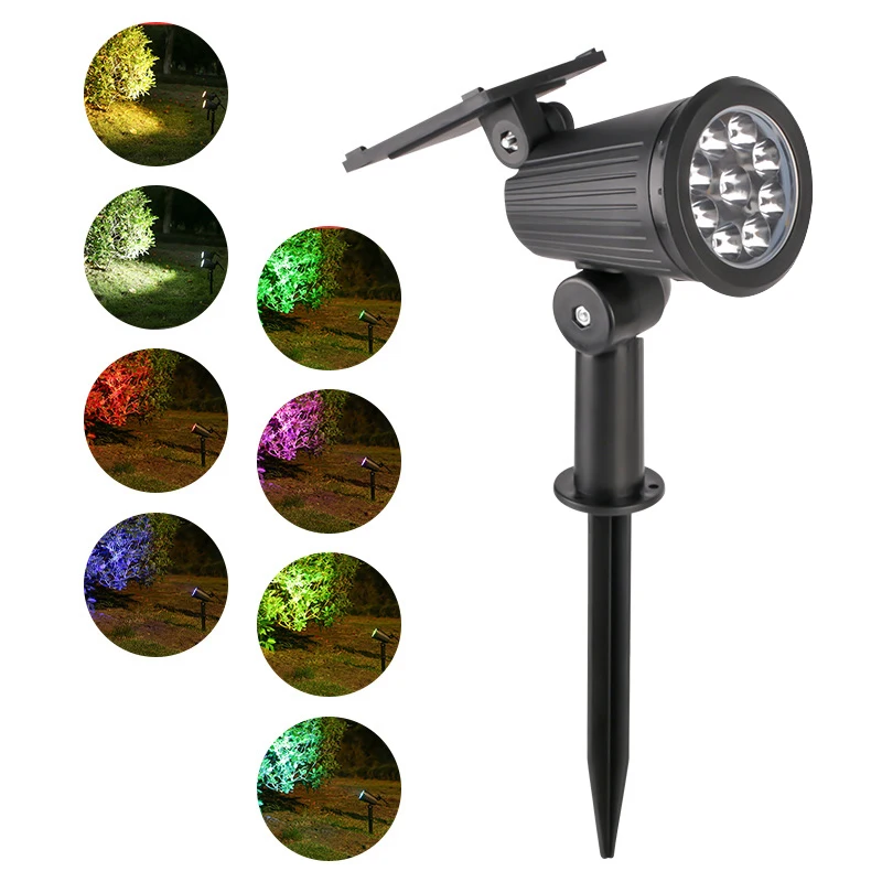 Pop Outdoor LED Solar Spotlight Light 9LEDs Brightness Adjustable Spot Light IP65 Waterproof Garden Backyard Lawn Light Decotati