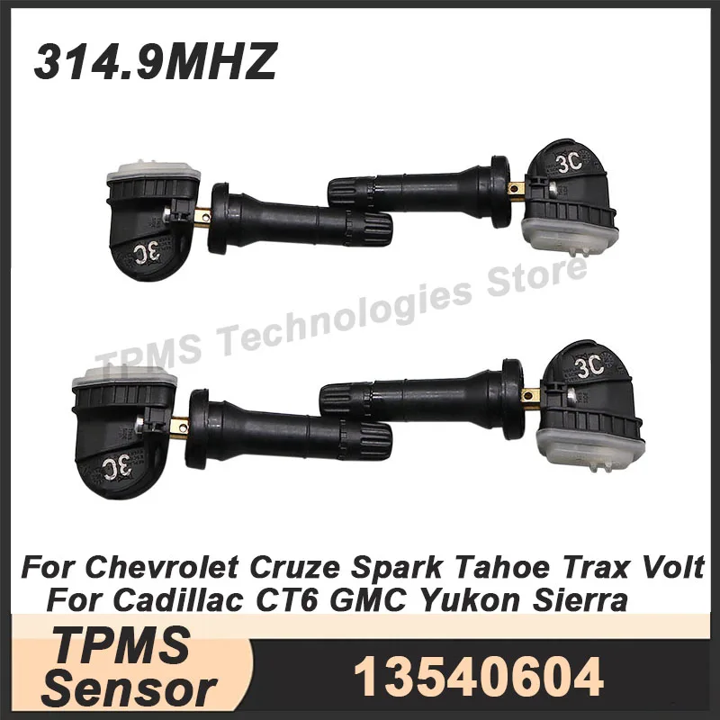 

4PCS 314.9MHZ 13540604 TPMS Tire Pressure Monitoring Sensor For GMC Sierra Cadillac CT6 XT6 Chevrolet Spark Trax Suburban Cruze