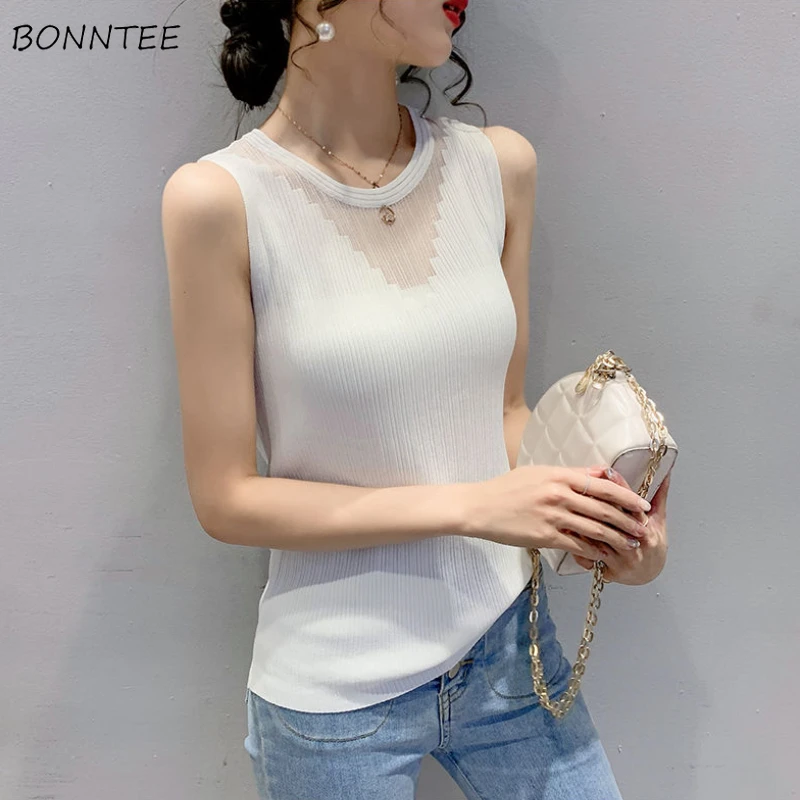 Tanks Women 8 Colors Patchwork All-match Spring Creativity Sexy Basics Korean Style Leisure Vintage Lovely Graceful Stylish New