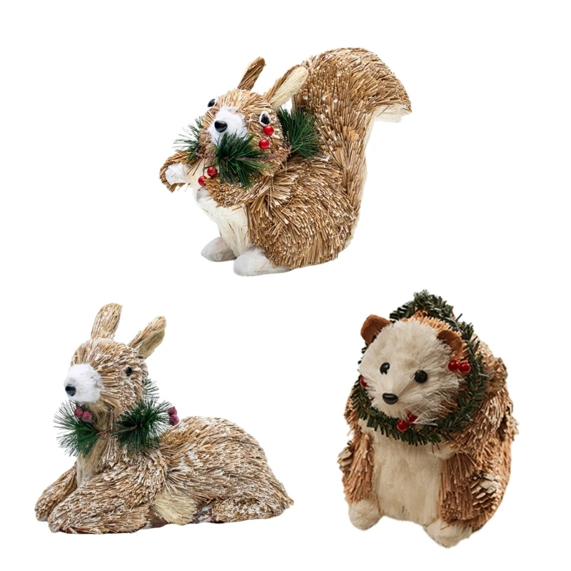 

Unique Christmas Tree Decorations Animal 3D Ornament with Festival Scarves