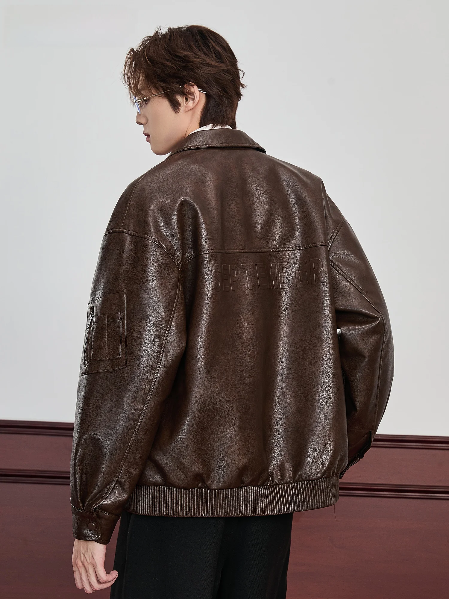 

Мужская водонепроницаемая куртка GURBAKS из искусственной кожи (PU) в американском стиле, с защитой от пятен, для мотоциклистов, повседневная, свободного кроя, с длинными рукавами