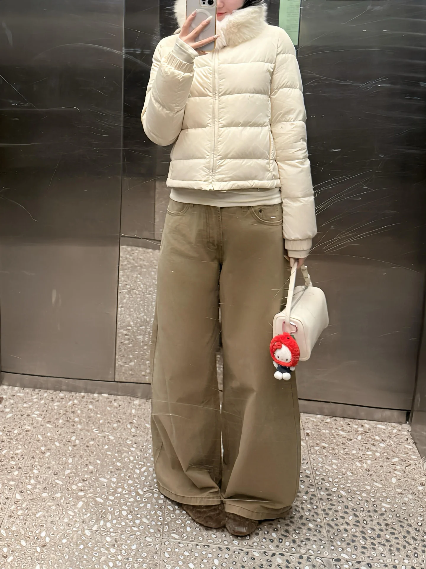 

Женские зимние джинсы с высокой талией, прямые, на подкладке, цвет хаки, новые, в американском стиле, широкие брюки, уличная мода