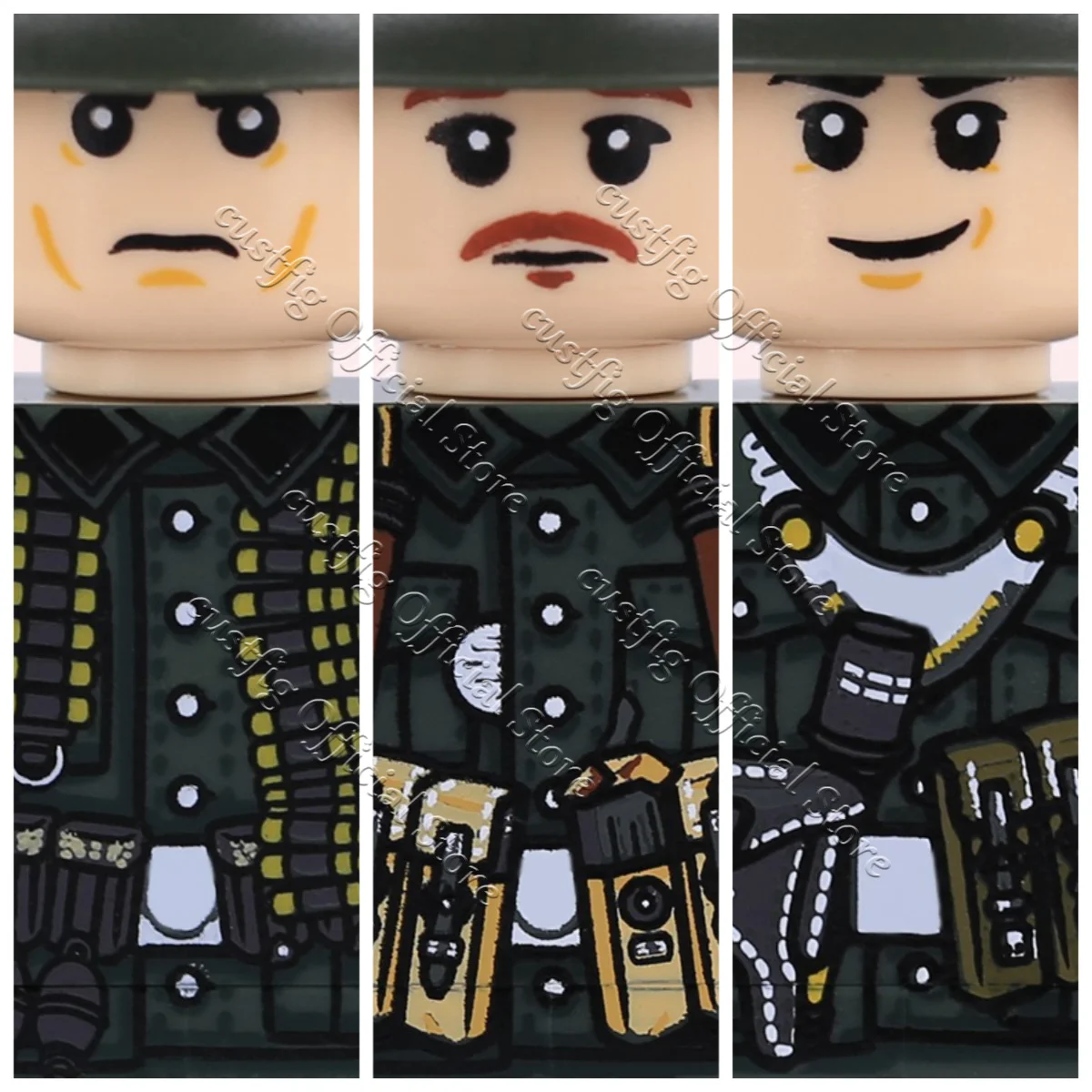 MOC Militär Armee Soldaten Figuren Zubehör Bausteine Infanterie Deutsche Preußische Tarnfarben Krieger Gewehr Bausteine Jungen Spielzeug Geschenk