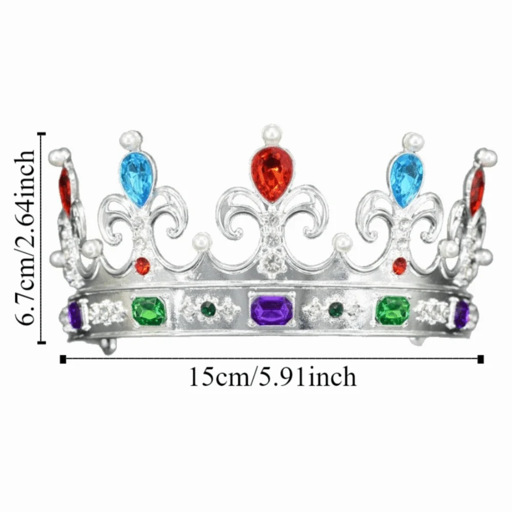 العصرية لامعة الباروك الملكة التيجان الفاخرة خمر سبيكة الأميرة تاج قابل للتعديل المبهر النساء الشعر هوب المرأة رجل #6