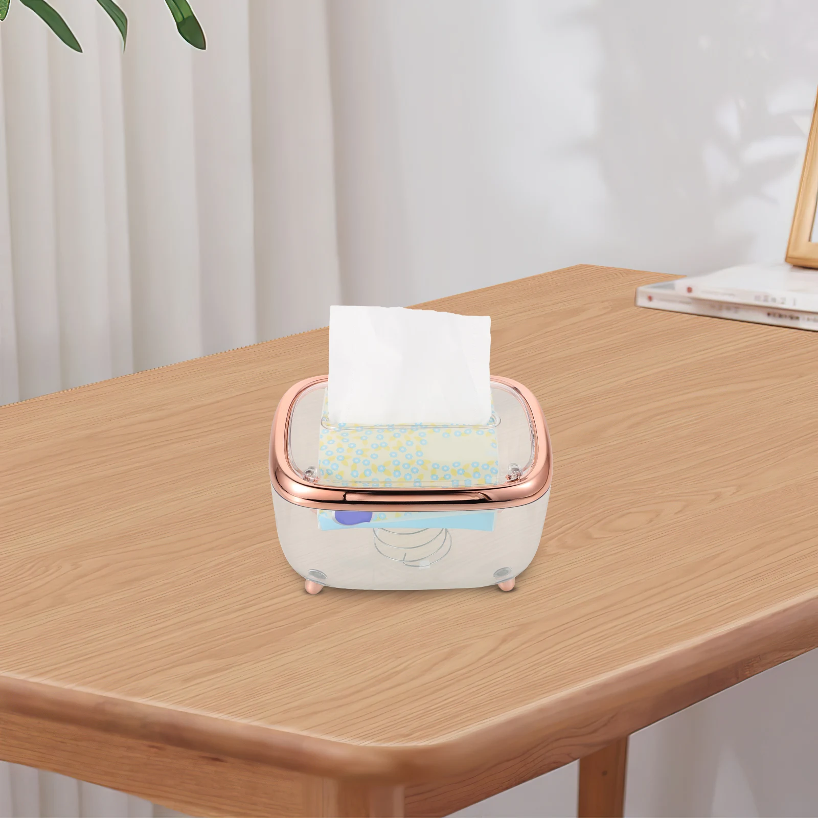 

Transparent Tissue Box For Living Room Large Capacity Plastic Napkin Dispenser Easy Cleaning Compact Multifunctional