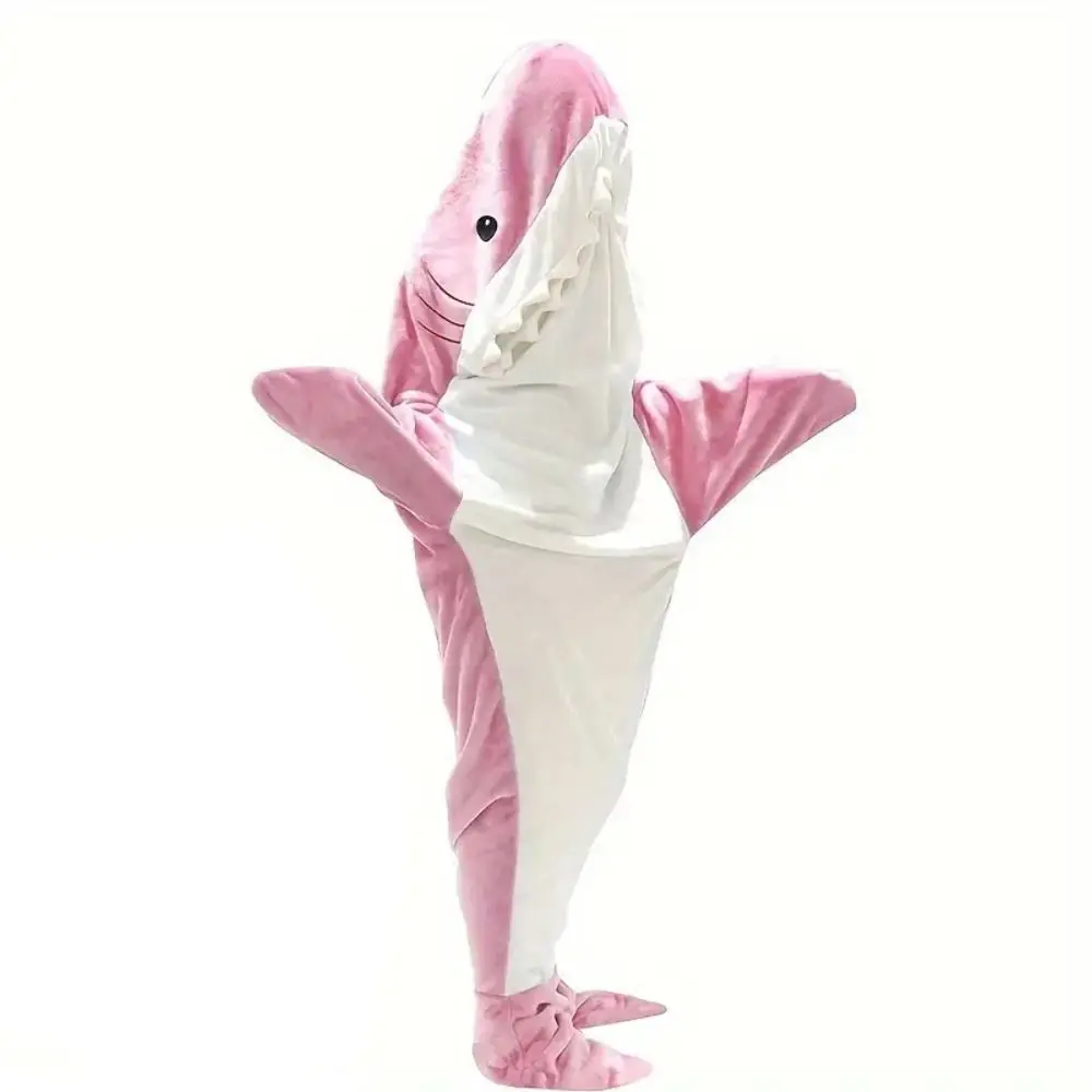 Tubarão dos desenhos animados pijamas siameses engraçado hoodie de pelúcia tubarão pijamas roupa de noite cosplay traje inverno bodysuit pijamas cosplay