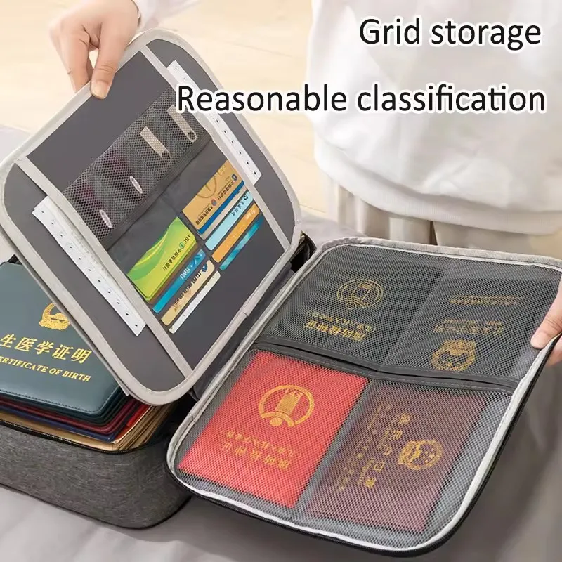 Certificate Organizer Multi Layer Large Capacity Multi Function Storage Bag For Passport Card File Family Home Storage Supply