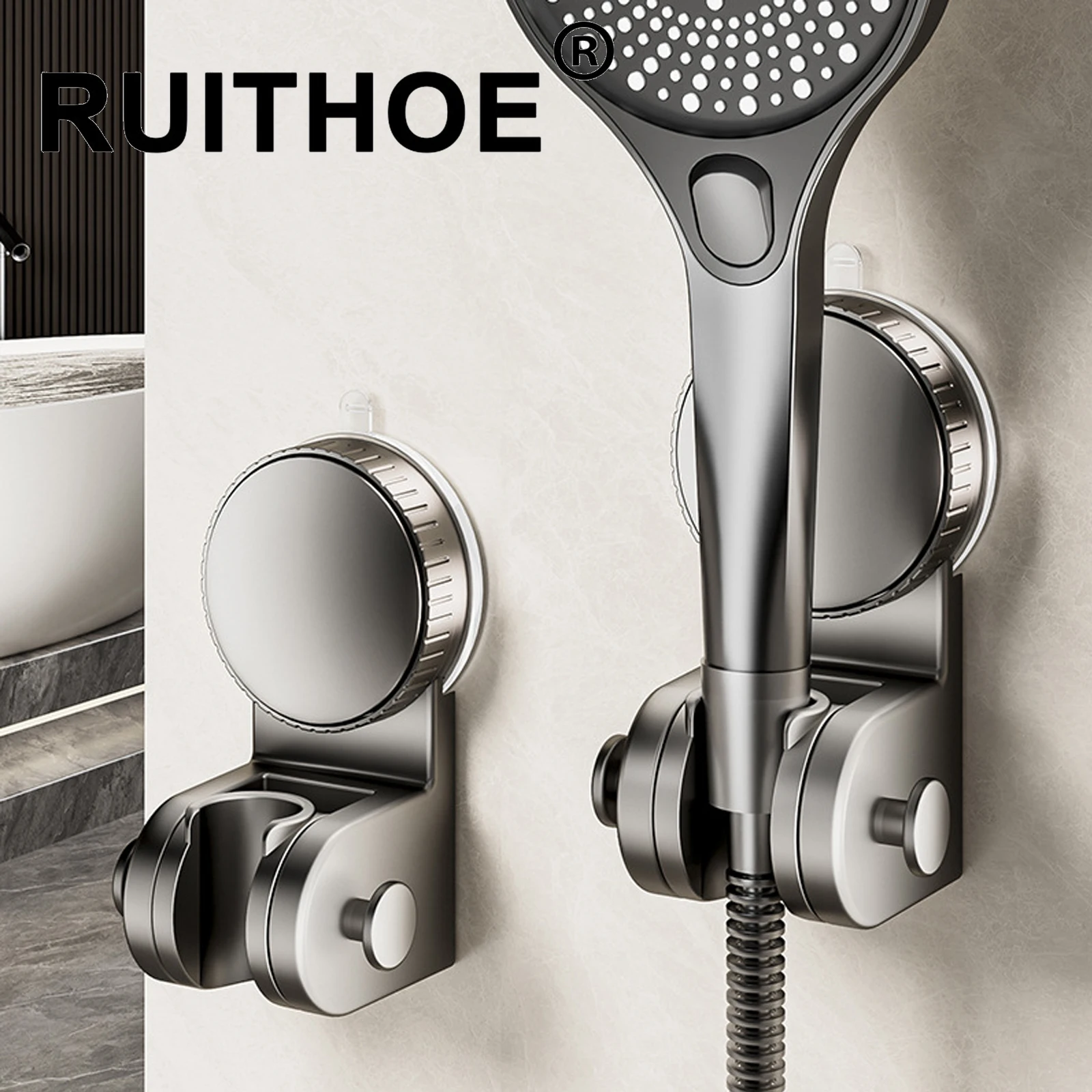 

New Shower Head Supports 360° Adjustable Suction Cup Wall Mounted Handheld Shower Holder Punch-free Bathroom Accessories